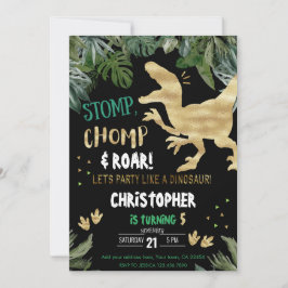 恐竜の最初の誕生日招待状ロアディノパーティー 招待状