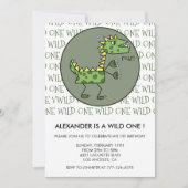 恐竜の最初の誕生日招待状ワイルドワン轟音 招待状 (正面)