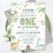 恐竜の最初の誕生日招待状編集可能ワン – A 招待状