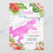 恐竜の最初の誕生日招待状 招待状 (正面/裏面)