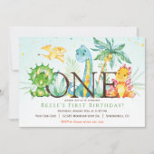 恐竜の最初の誕生日招待状 招待状 (正面)