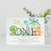 恐竜の最初の誕生日招待状 招待状 (スタンド正面)