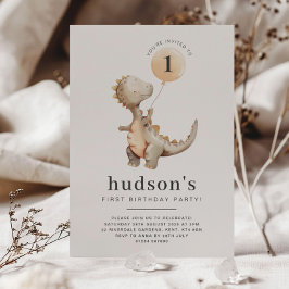 恐竜の最初の誕生日招待状 招待状