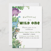 恐竜の最初の誕生日 招待状 (正面)