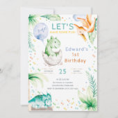 恐竜の最初の誕生日 招待状 (正面)