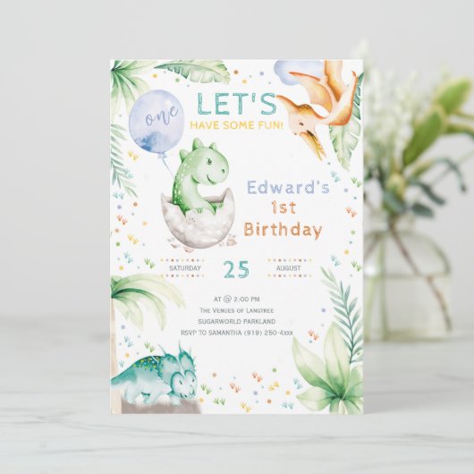 恐竜の最初の誕生日 招待状 (スタンド正面)