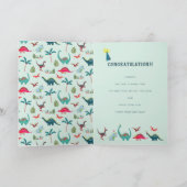 恐竜の最初の1つの子供の誕生日カード カード (内部)