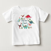 恐竜の最初の1子供の誕生日 ベビーTシャツ (正面)