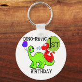 恐竜の最初誕生日のTシャツおよびギフト キーホルダー (正面)