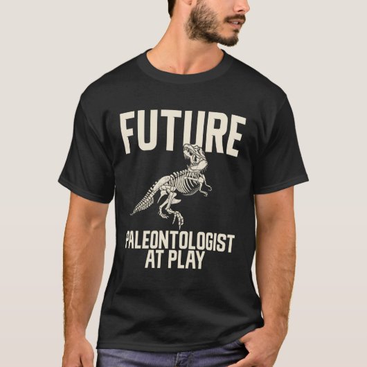 恐竜の未来の古生物学者遊 Tシャツ (正面)