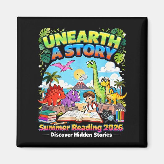 恐竜の本で物語を掘り起こせ 2026年夏の読書 マグネット (正面)