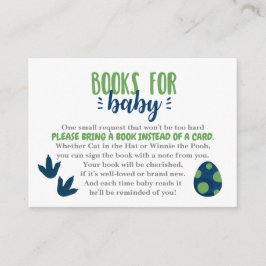 恐竜の本ベビー招待状挿入 エンクロージャーカード