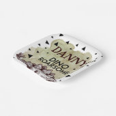 恐竜の楽しいパーティープレートデザイン ペーパープレート (傾斜あり)