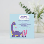 恐竜の楽しい誕生日パーティーの招待状 招待状 (スタンド正面)