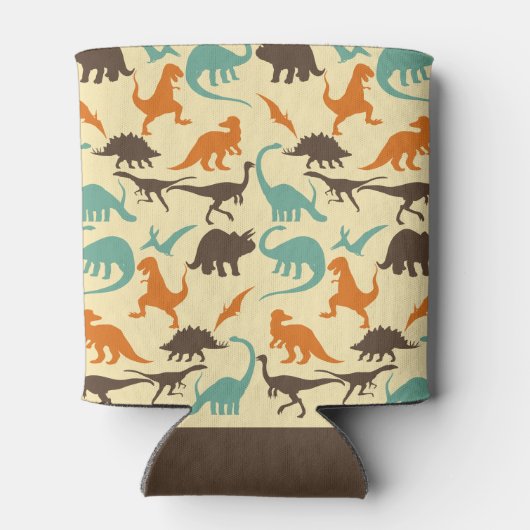 恐竜の模様のシルエット 缶クーラー (裏面)