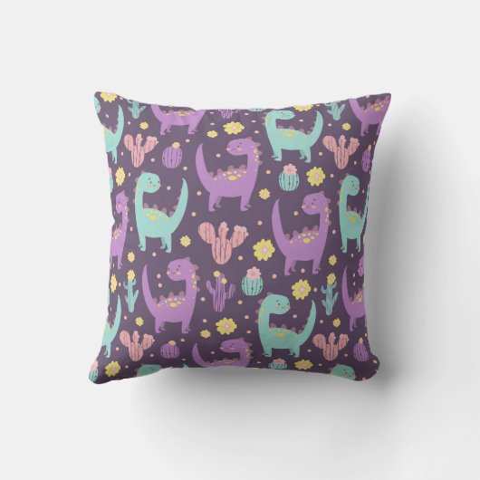 恐竜の模様 クッション (裏面)