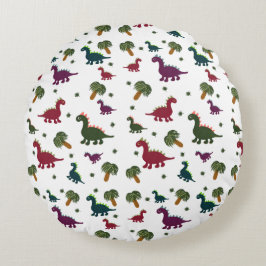 恐竜の模様 ラウンドクッション