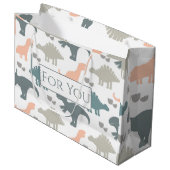 恐竜の模様 ラージペーパーバッグ (正面アングル)