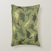 恐竜の模様、恐竜のシルエット、緑のDino アクセントクッション (正面(垂直))