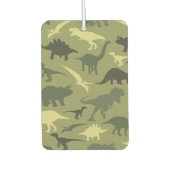 恐竜の模様、恐竜のシルエット、緑のDino カーエアーフレッシュナー (正面)