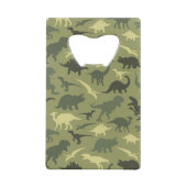 恐竜の模様、恐竜のシルエット、緑のDino クレジットカード栓抜き (裏面)