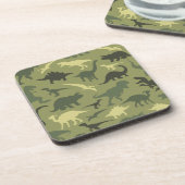 恐竜の模様、恐竜のシルエット、緑のDino コースター (左側)