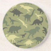 恐竜の模様、恐竜のシルエット、緑のDino コースター (正面)