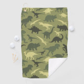 恐竜の模様、恐竜のシルエット、緑のDino ゴルフタオル (インサイチュ)
