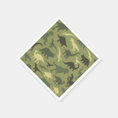 恐竜の模様、恐竜のシルエット、緑のDino スタンダードカクテルナプキン (角)