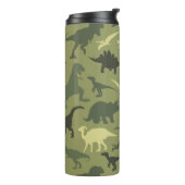 恐竜の模様、恐竜のシルエット、緑のDino タンブラー (回転左)