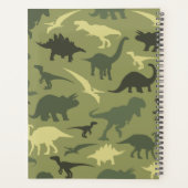 恐竜の模様、恐竜のシルエット、緑のDino プランナー手帳 (裏面)