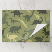 恐竜の模様、恐竜のシルエット、緑のDino ペーパーパッド (折り畳み)