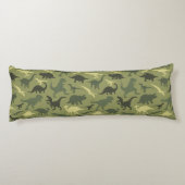 恐竜の模様、恐竜のシルエット、緑のDino ボディピロー (裏面)