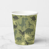 恐竜の模様、恐竜のシルエット、緑のDino 紙コップ (右)