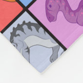 恐竜の正方形（タイル） フリースブランケット (角)