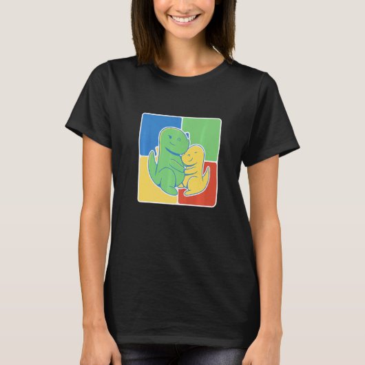 恐竜の母性 自閉症 Tシャツ (正面)