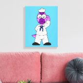 恐竜の水兵パキセファロスサウルス。 キャンバスプリント (インサイチュ (リビング))