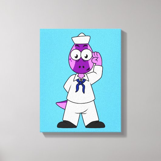 恐竜の水兵パキセファロスサウルス。 キャンバスプリント (正面)