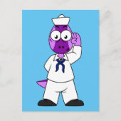 恐竜の水兵パキセファロスサウルス。 ポストカード (正面)