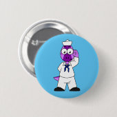 恐竜の水兵パキセファロスサウルス。 缶バッジ (正面&裏面)