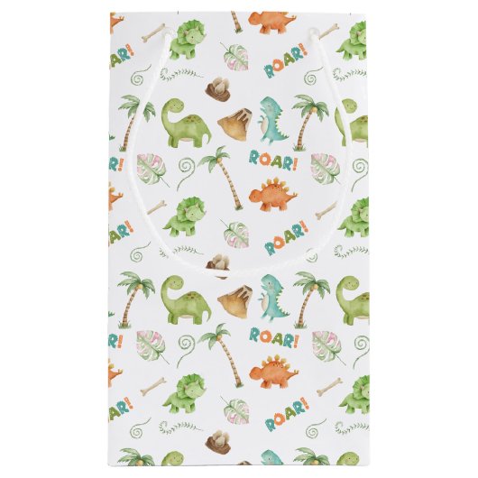 恐竜の水彩抱き枕 スモールペーパーバッグ (裏面)