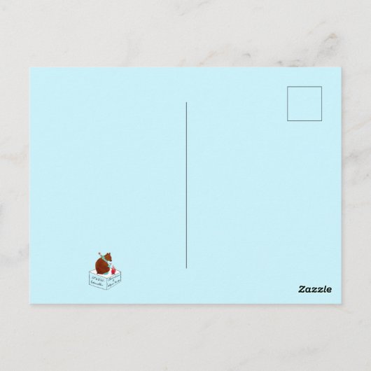 恐竜の水彩画がかわいい誕生日パーティー ポストカード (裏面)