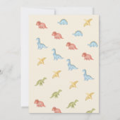 恐竜の水彩誕生日パーティー 招待状 (裏面)