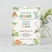 恐竜の水彩誕生日 招待状 (スタンド正面)