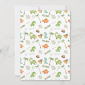 恐竜の水彩誕生日 招待状 (裏面)