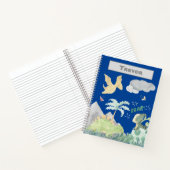 恐竜の水彩青 ノートブック (内部)