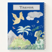 恐竜の水彩青 ノートブック (裏面)