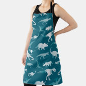 恐竜の水彩:テキスタイルパターン エプロン (インサイチュ)