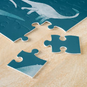 恐竜の水彩：テキスタイルパターン ジグソーパズル (側面)