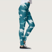 恐竜の水彩：テキスタイルパターン レギンス (右)